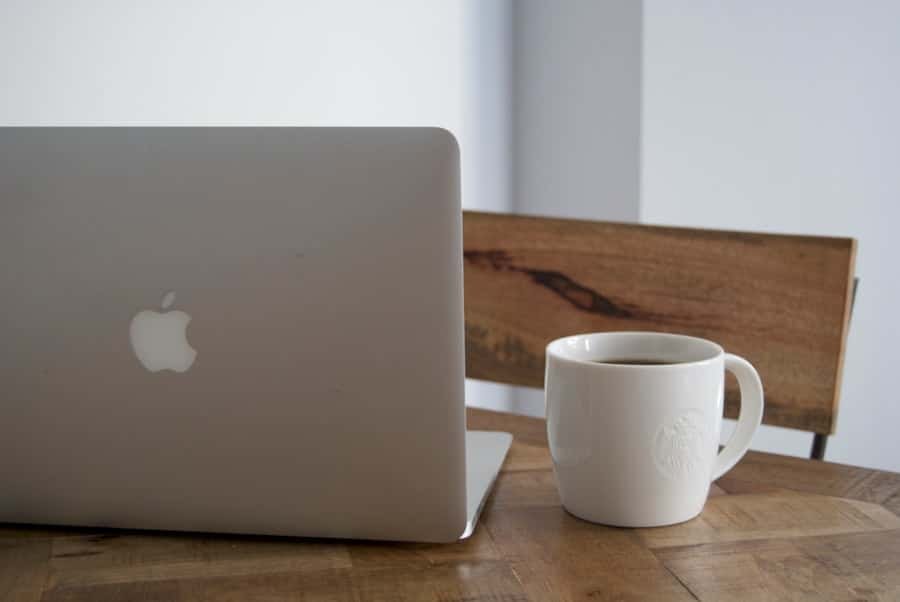 Laptop and coffee