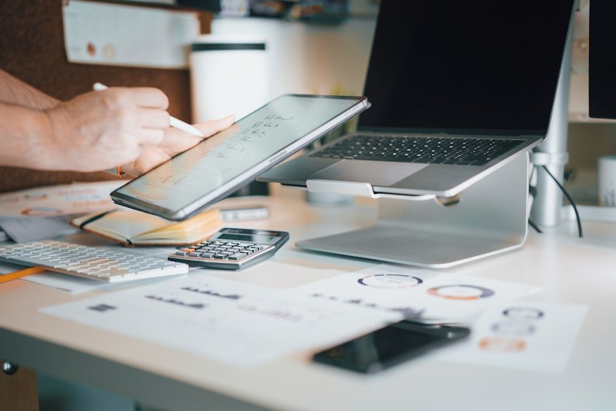 Laptop and money