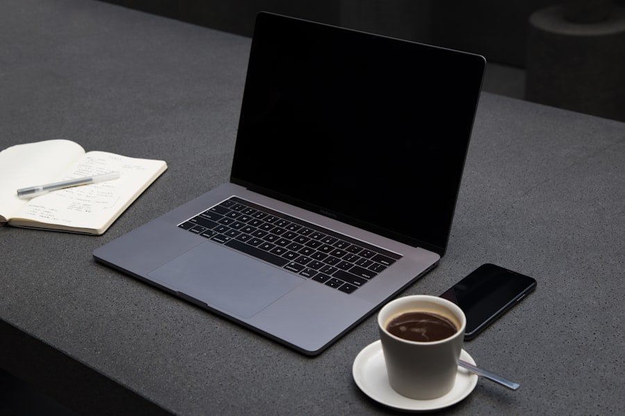 Laptop and coffee