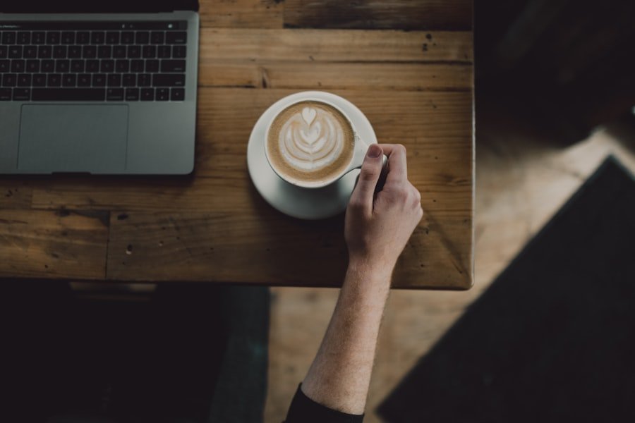 Laptop and coffee