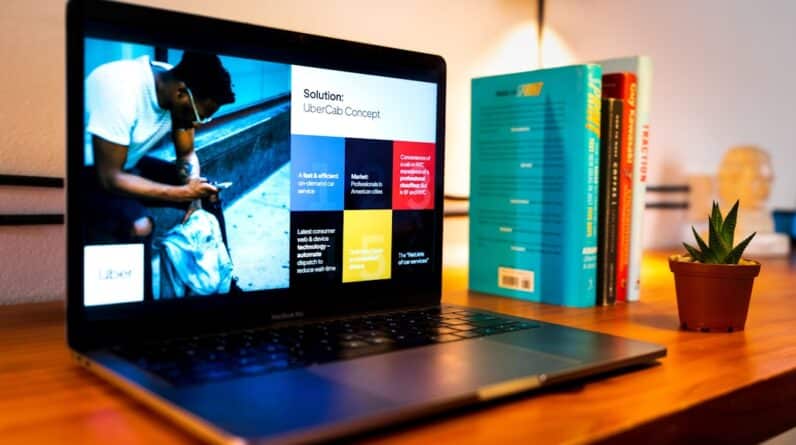 Photo Laptop and textbooks